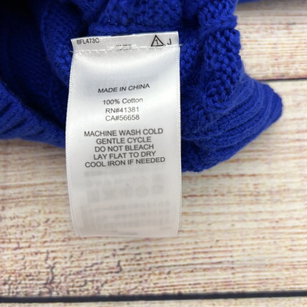Ralph Lauren Blue Knit Sweater with Red Logo Sz 9M